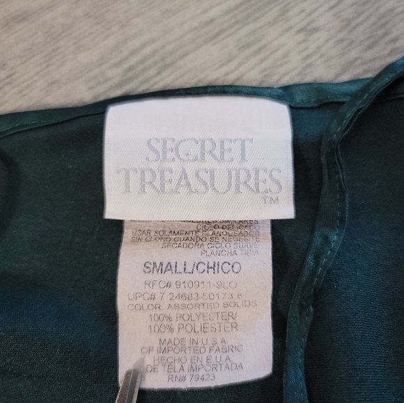Vintage Secret Treasures Slip Dress Silky Cami Lingerie Sexy Dark Green Small - Picture 4 of 9